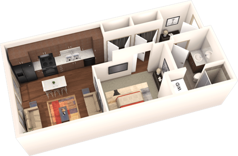Veranda Highpointe Apartments Antero 3D Floor Plan